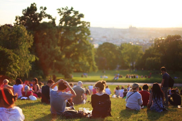 people at park